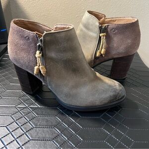 Sperry Top-Sider Dasher Lille ankle booties leather suede sz 8 zipper comfort